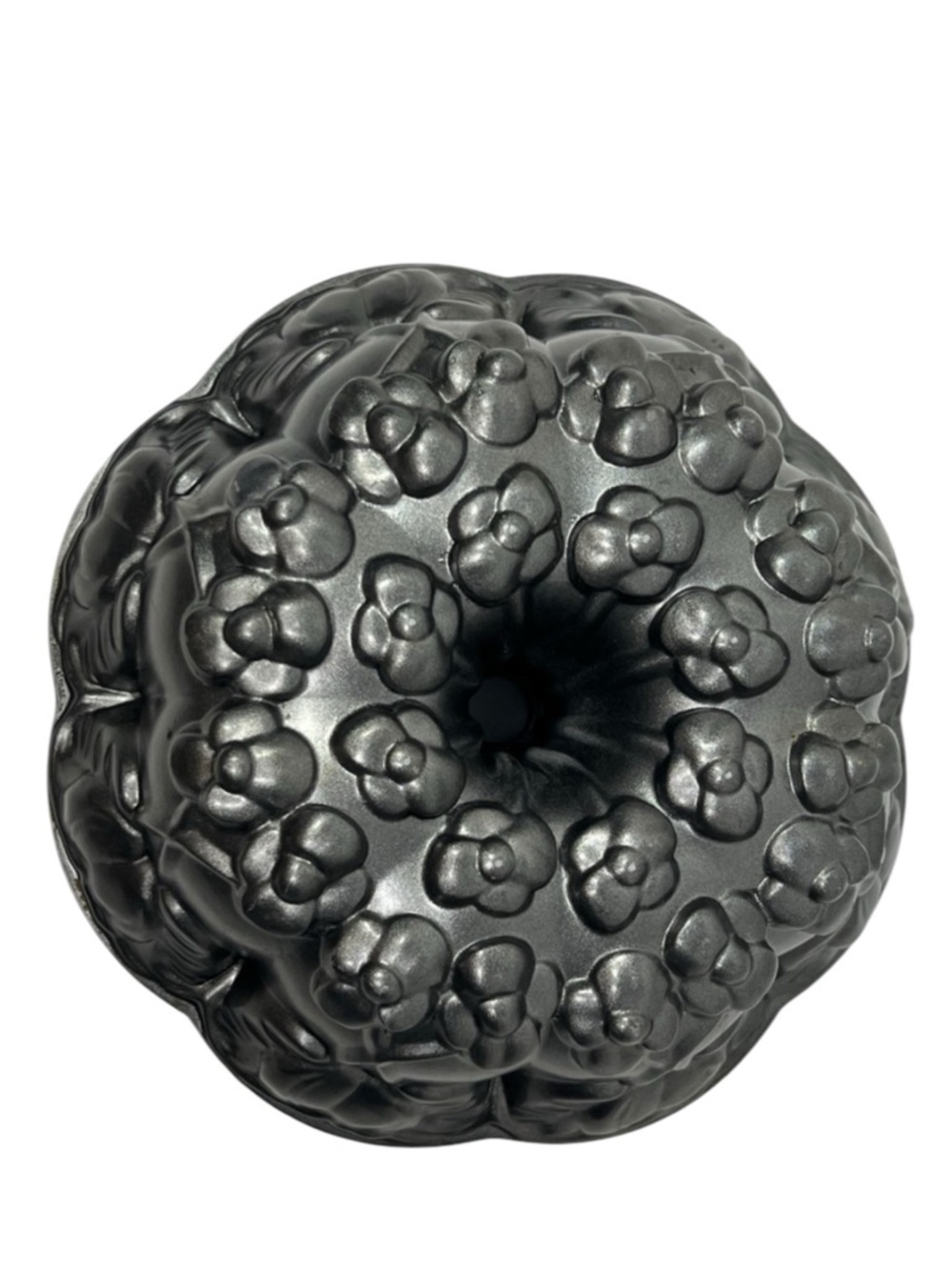 Nordic Ware Violet Fields Bundt Pan Pewter Gray Nonstick Retired Mold size 10โ